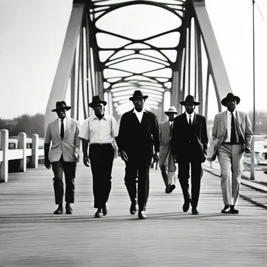During the American Civil Rights Movement, peaceful protesters bravely ambulated across the Edmund Pettus Bridge in Selma, Alabama.