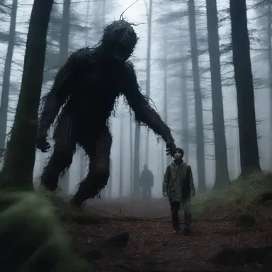 In the horror movie, the protagonist desperately ambulated through a dark and eerie forest, pursued by a supernatural creature.