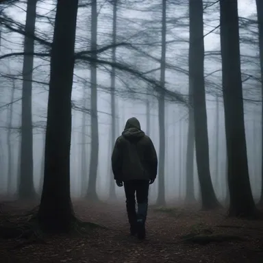 In the horror movie, the protagonist desperately ambulated through a dark and eerie forest, pursued by a supernatural creature.