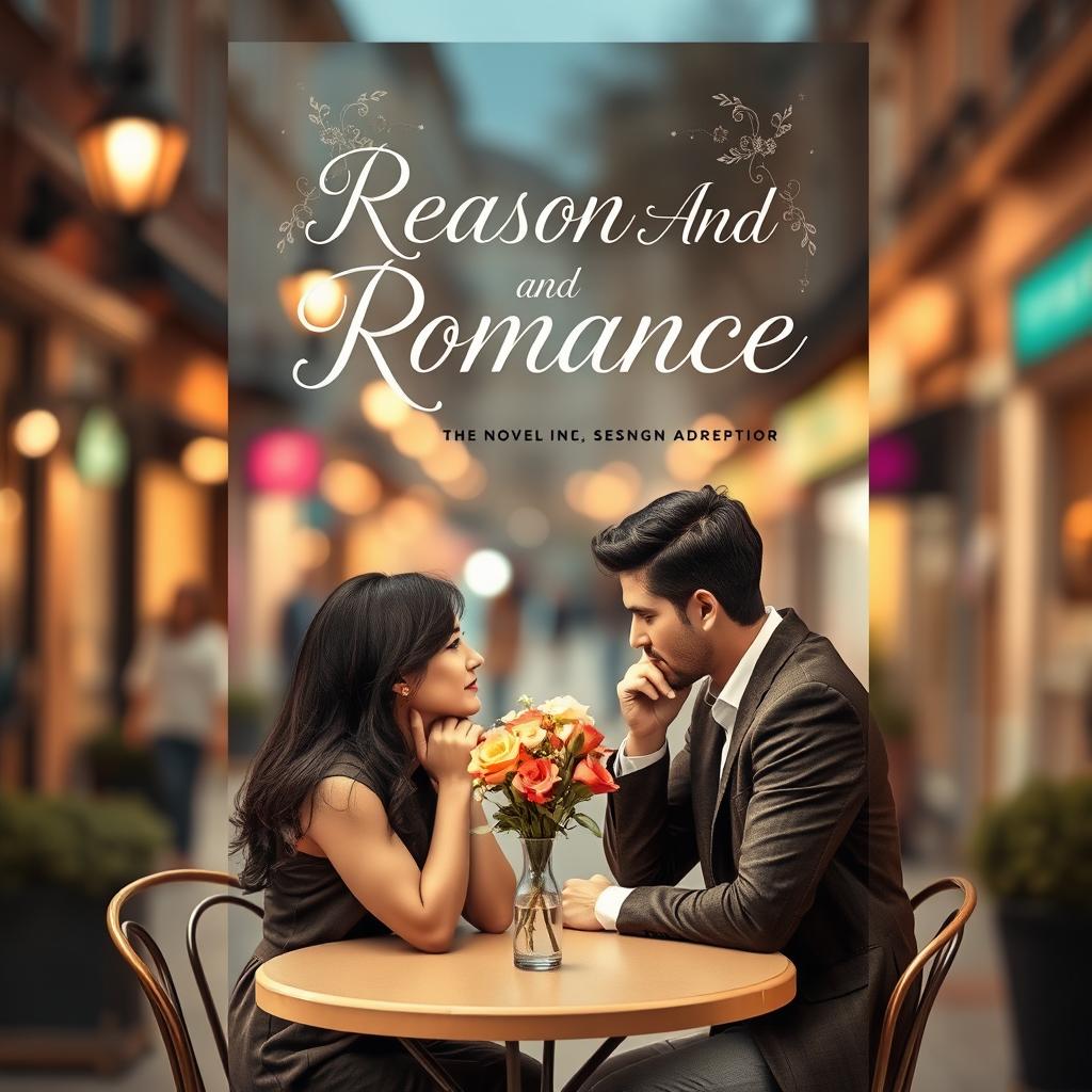 The cover design for the novel "Reason And Romance" featuring a romantic yet thought-provoking scene