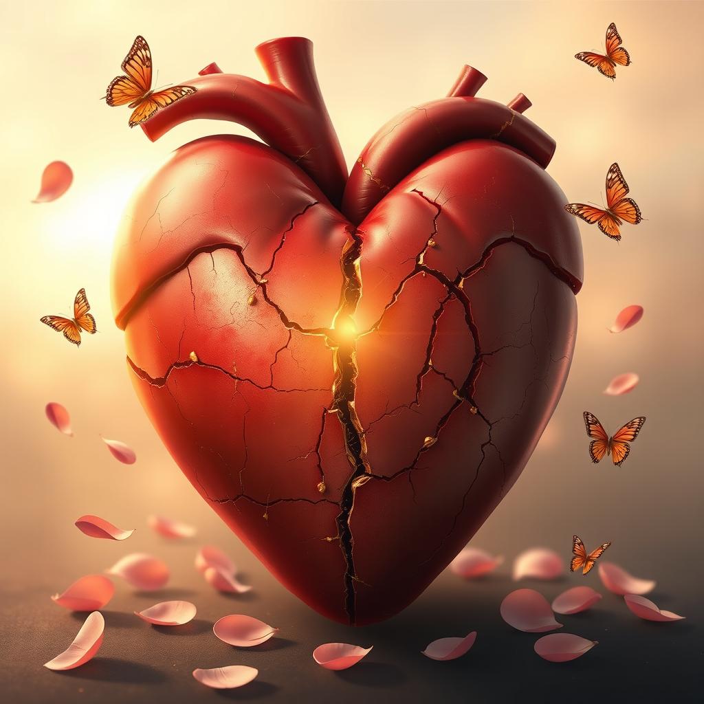 A conceptual and emotionally powerful image representing the rebuilding of love and overcoming pain