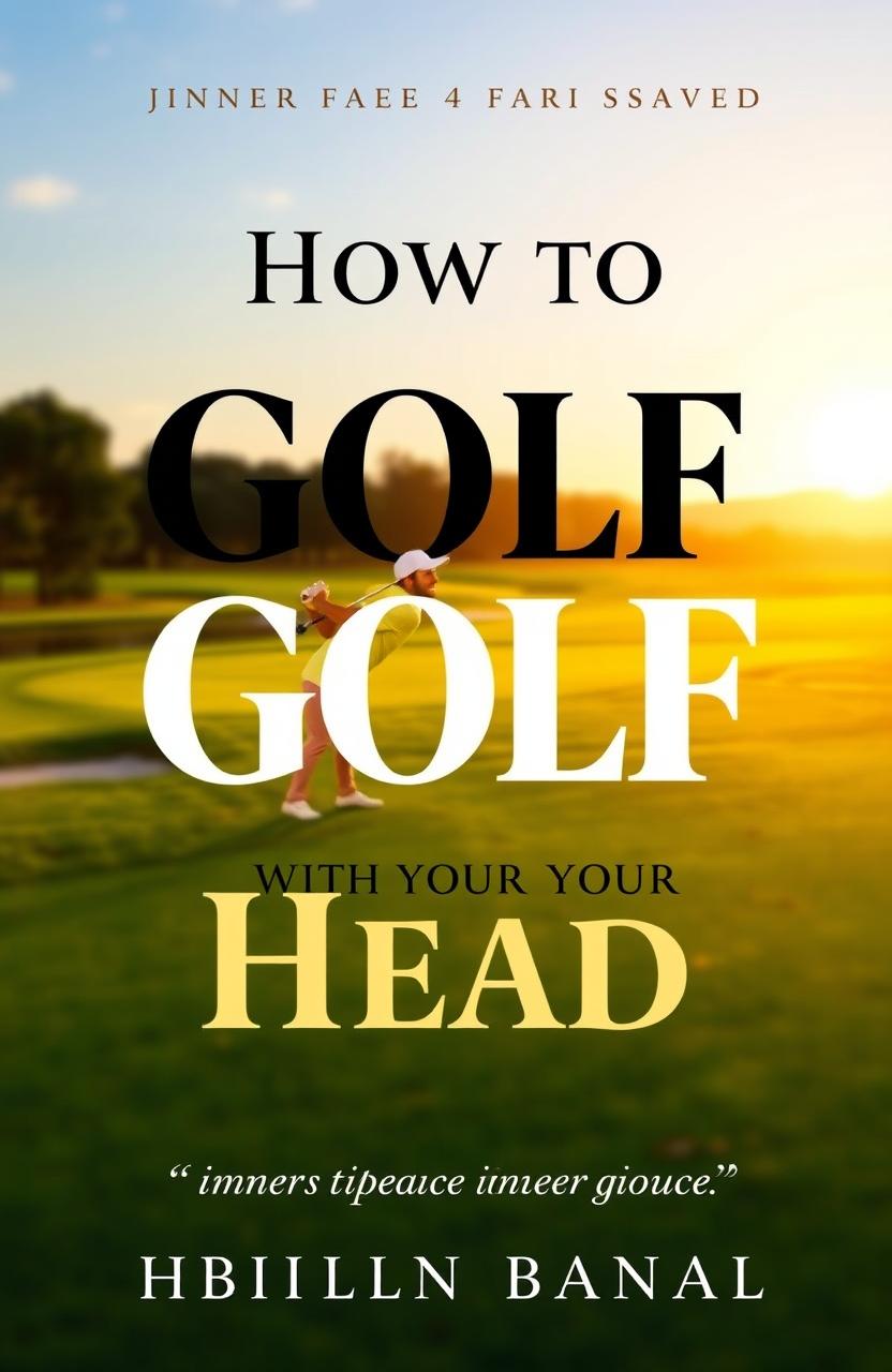 A beautifully designed book cover for a golf training manual titled 'How to Play Golf with Your Heart, Not Your Head'