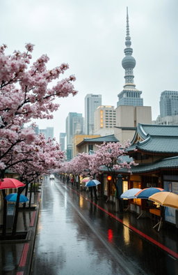Rainy Serenity in Tokyo: Where Tradition Meets Modernity