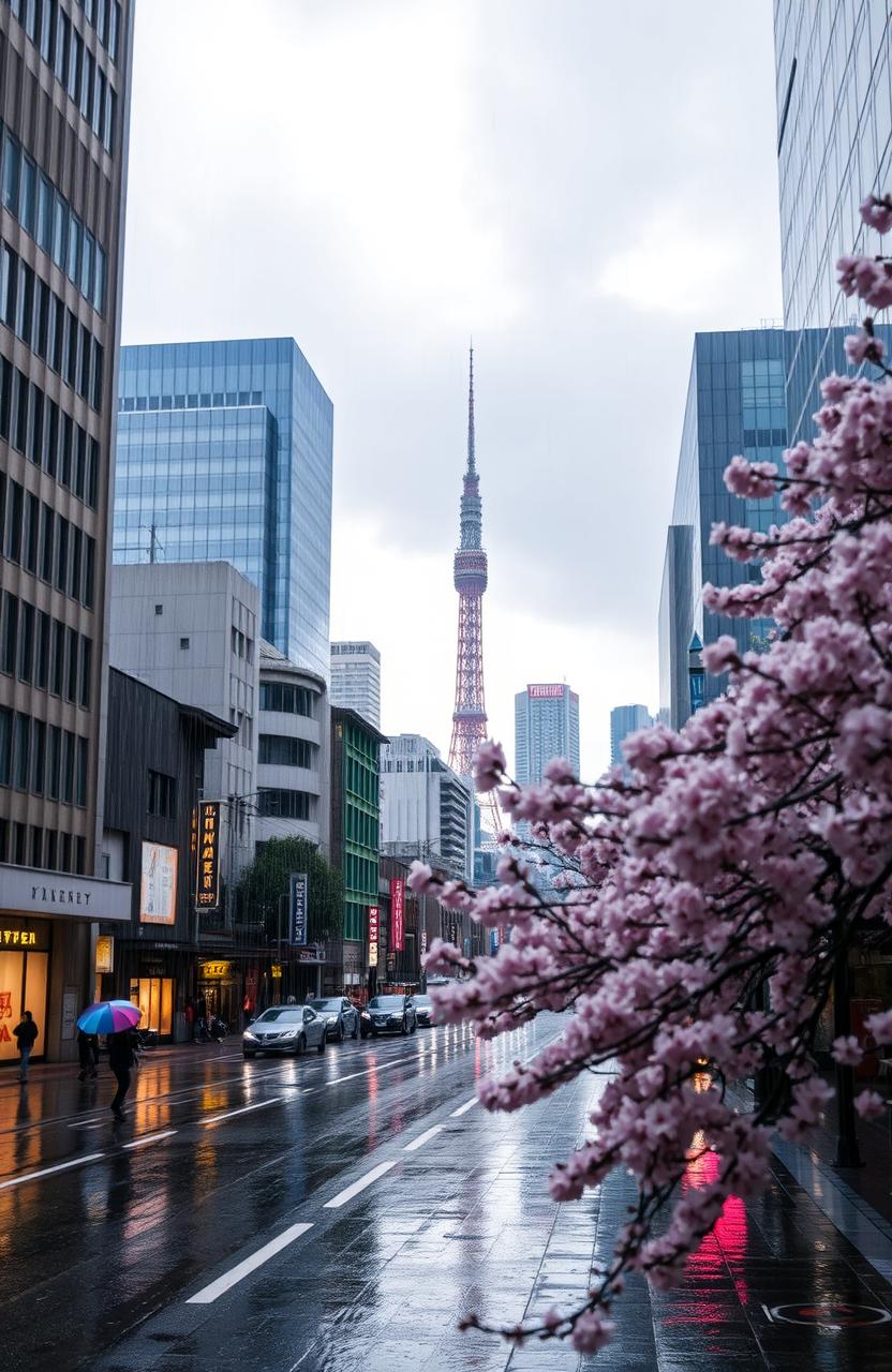 Rainy Serenity in Tokyo: Where Tradition Meets Modernity