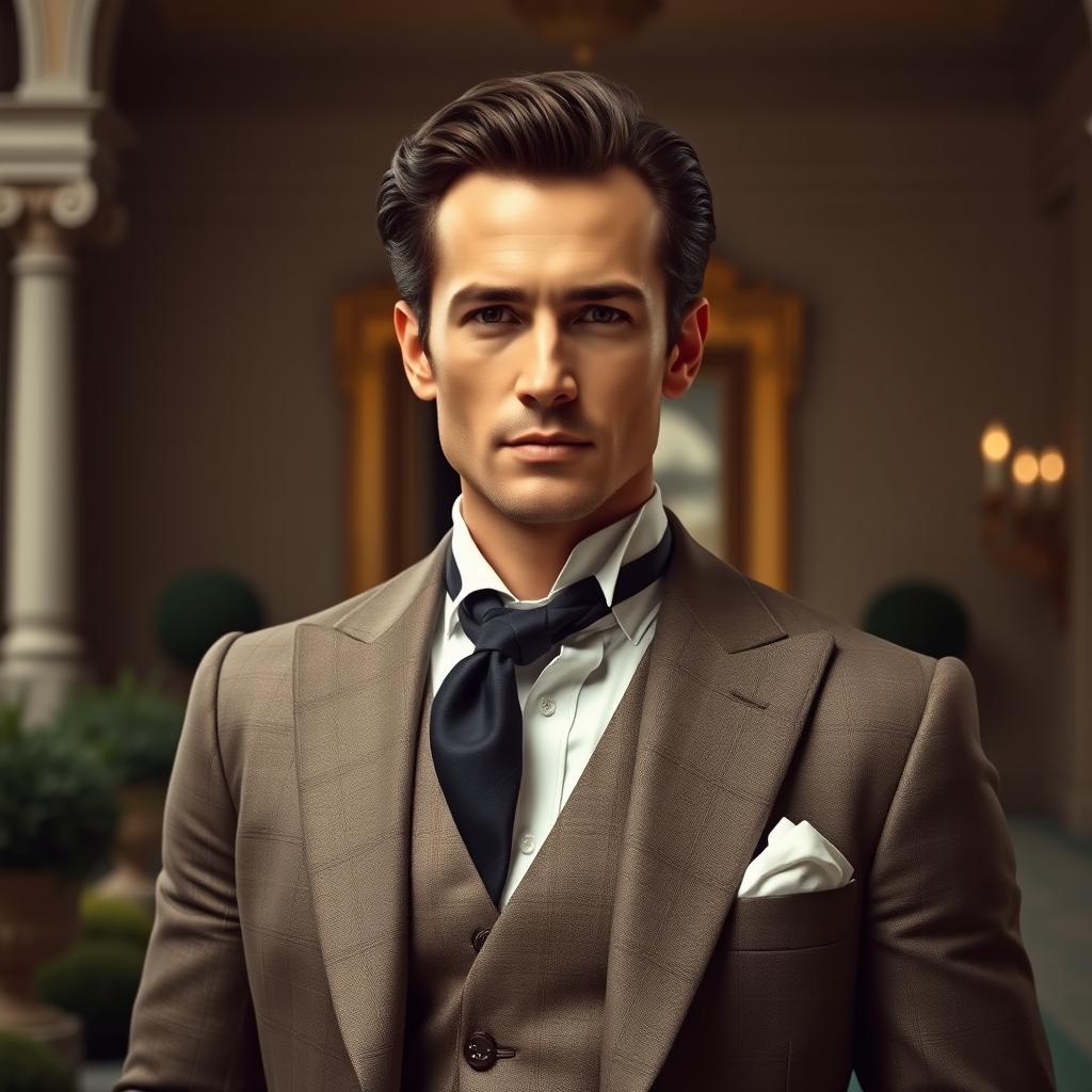 A dignified portrayal of a gentleman, embodying the essence of nobility and elegance