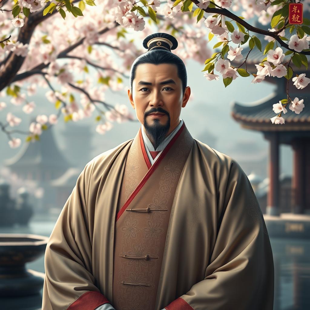 A noble portrayal of a Chinese gentleman, embodying the virtues of integrity and honor traditionally associated with Confucian values