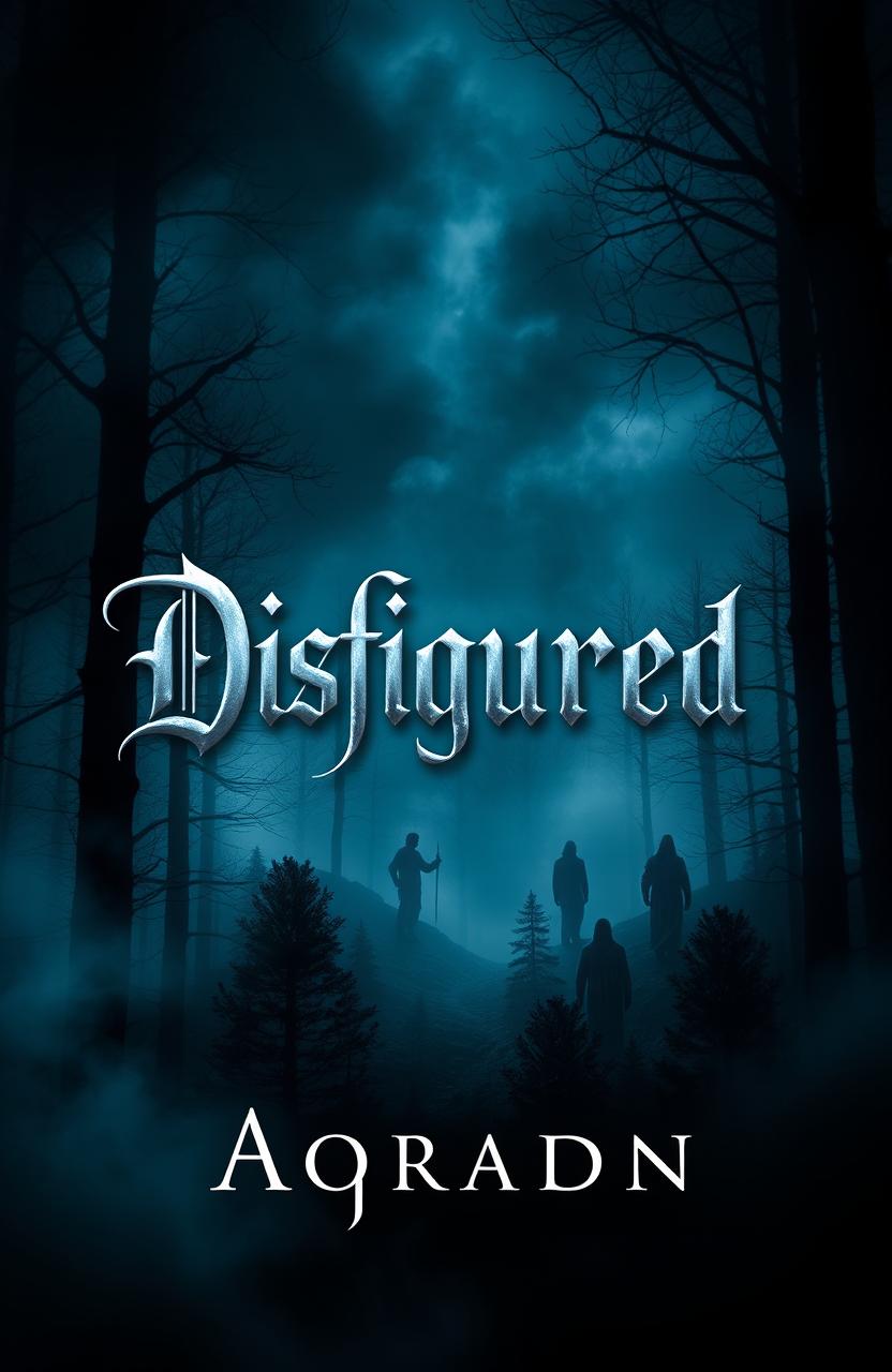 An awe-inspiring book cover design featuring a mysterious and atmospheric landscape