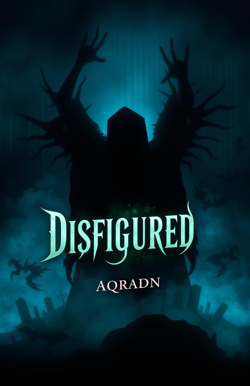 An amazing book cover design with a mysterious atmosphere, featuring the title 'Disfigured' prominently displayed