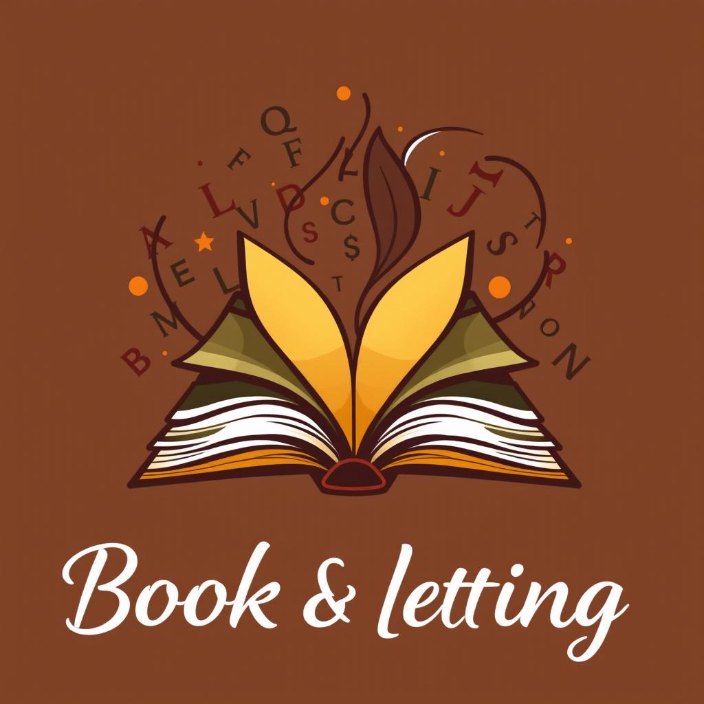 A creative and modern logo design for a book and lettering themed website