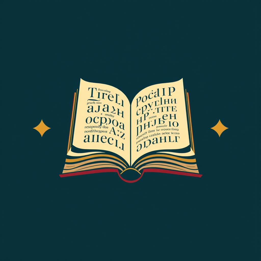 A logo design for a book-themed website featuring Cyrillic letters, emphasizing the connection between literature and language