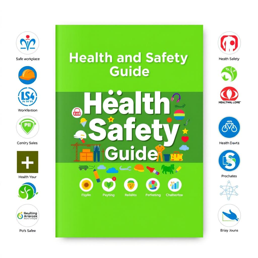 A visually appealing front cover design for a health and safety pamphlet or guide