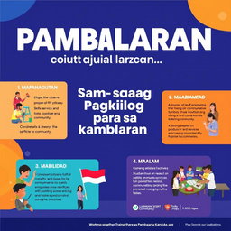 An engaging and visually appealing poster that encapsulates the theme "Sama-samang Pagkilos para sa Pambansang Kaunlaran"