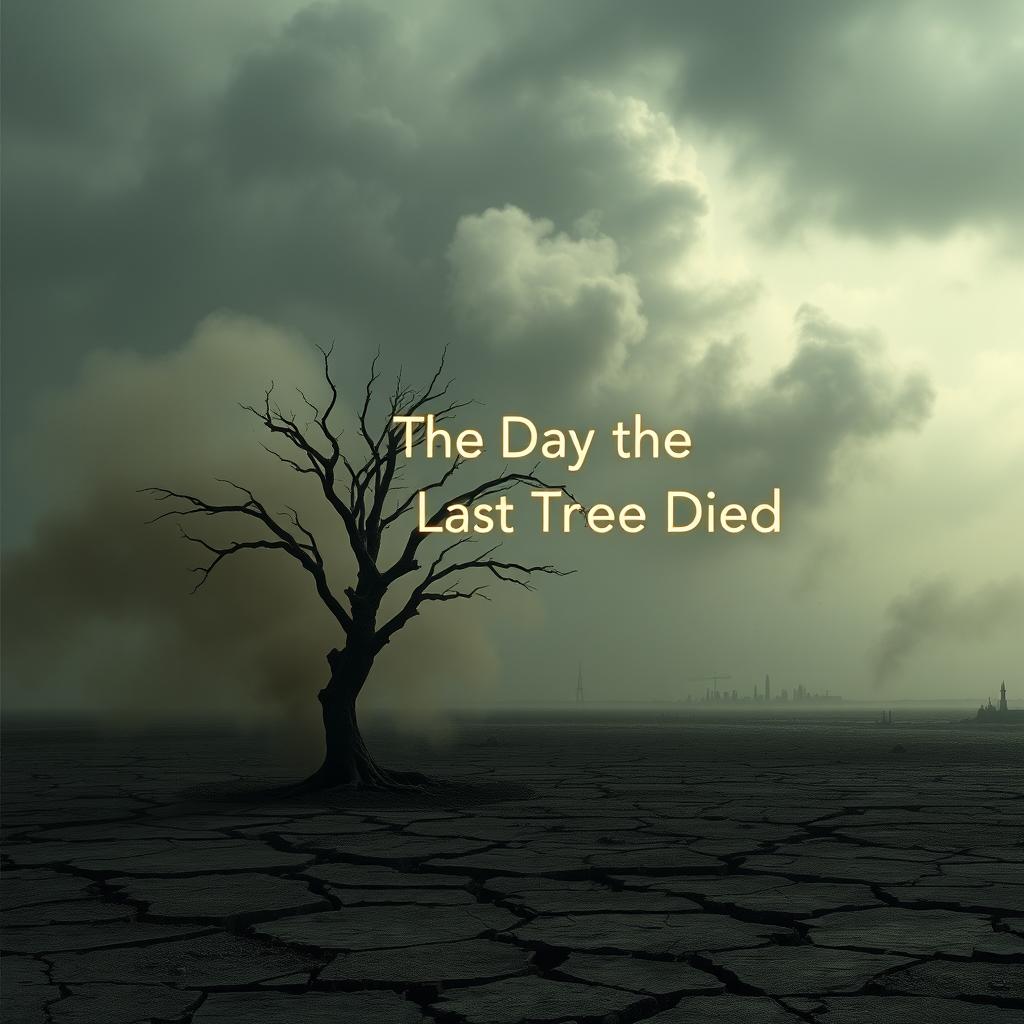 A haunting yet modern book cover for 'The Day the Last Tree Died