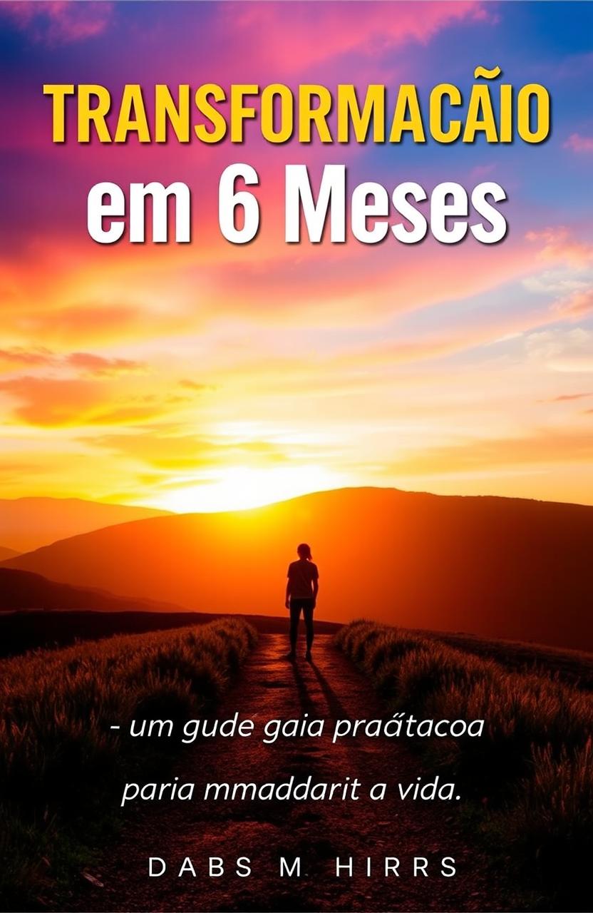 A captivating ebook cover design for "Transformação em 6 Meses: Um Guia Prático para Mudar de Vida"
