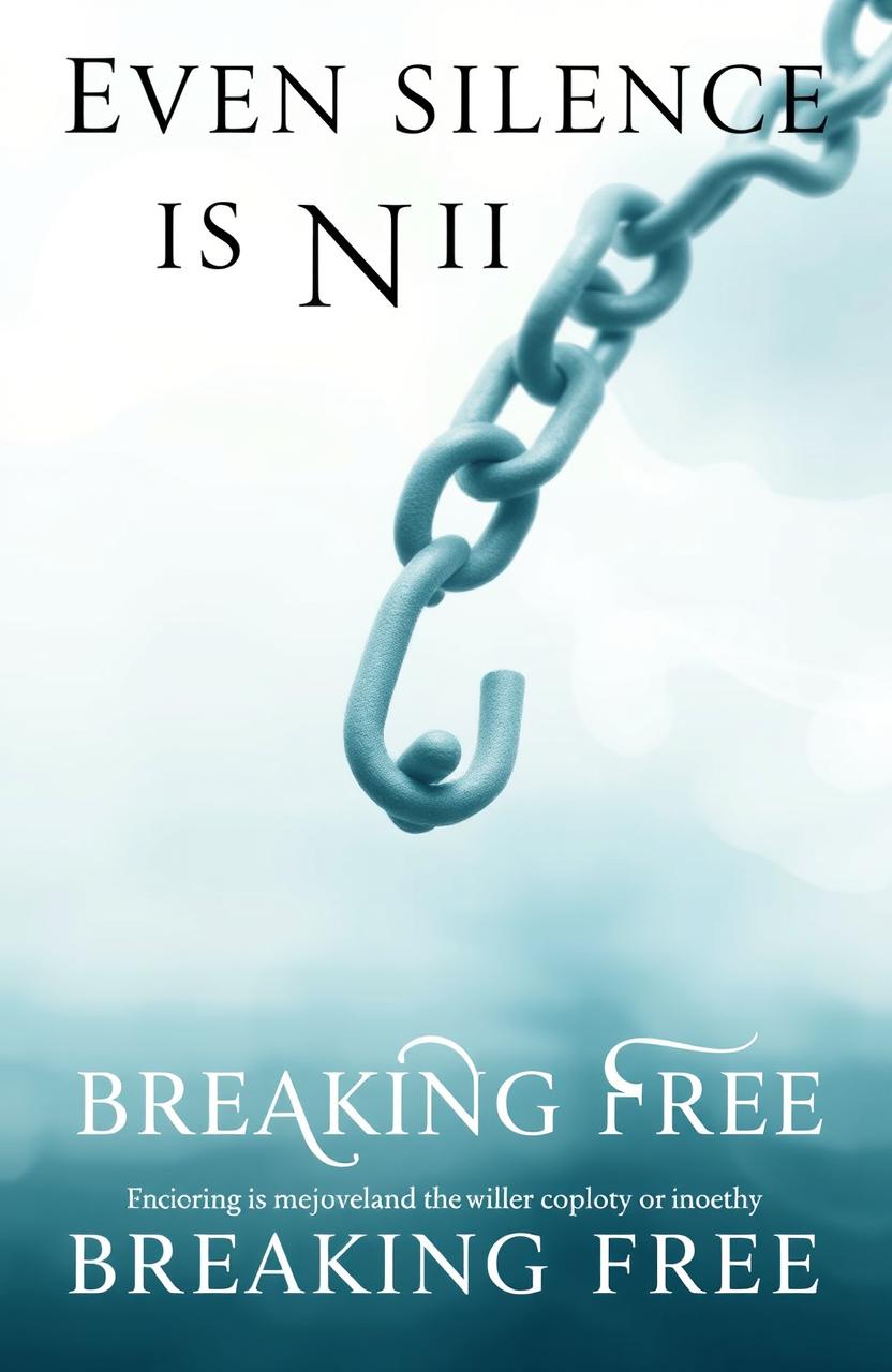 A powerful book cover design titled "Even Silence is Noise" or "Breaking Free", featuring themes of healing and resilience from the perspective of those who have dealt with a narcissistic mother