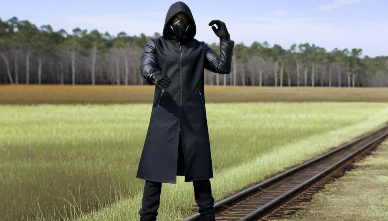 Mysterious Figure on Railroad Tracks