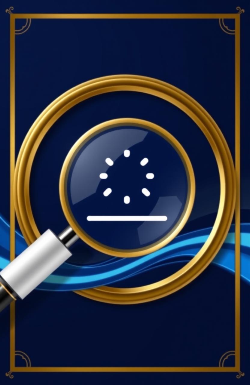 A beautifully designed image featuring a magnifying glass overlaying part of a loading page icon from an online game