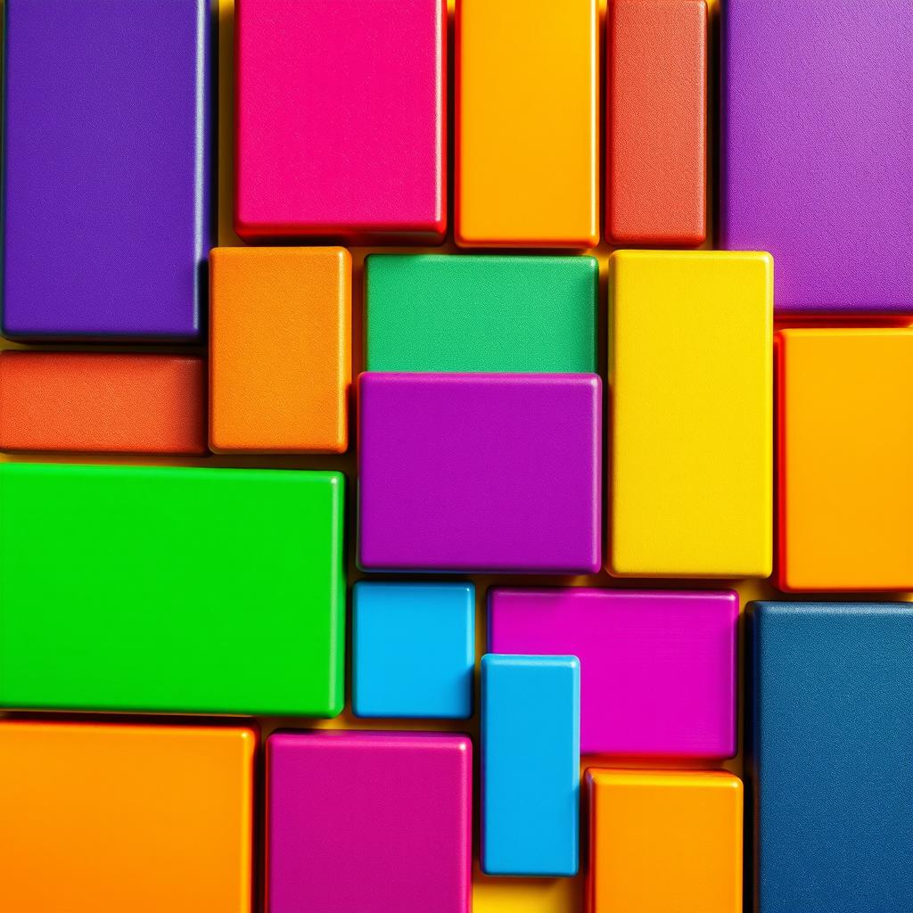 A series of vibrant and colorful rectangles of different sizes arranged in a visually pleasing manner