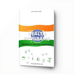 An editable book cover design template in Word format for the title 'National Health Programs in India: Updates & Recent Advances'