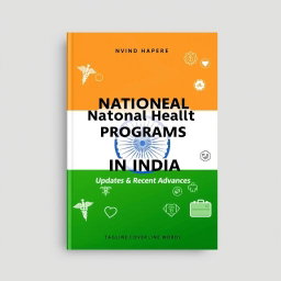 An editable book cover design template in Word format for the title 'National Health Programs in India: Updates & Recent Advances'
