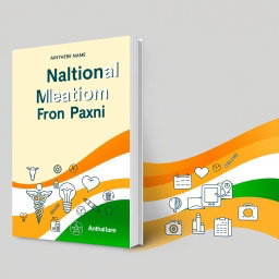 An editable book cover design template in Word format for the title 'National Health Programs in India: Updates & Recent Advances'