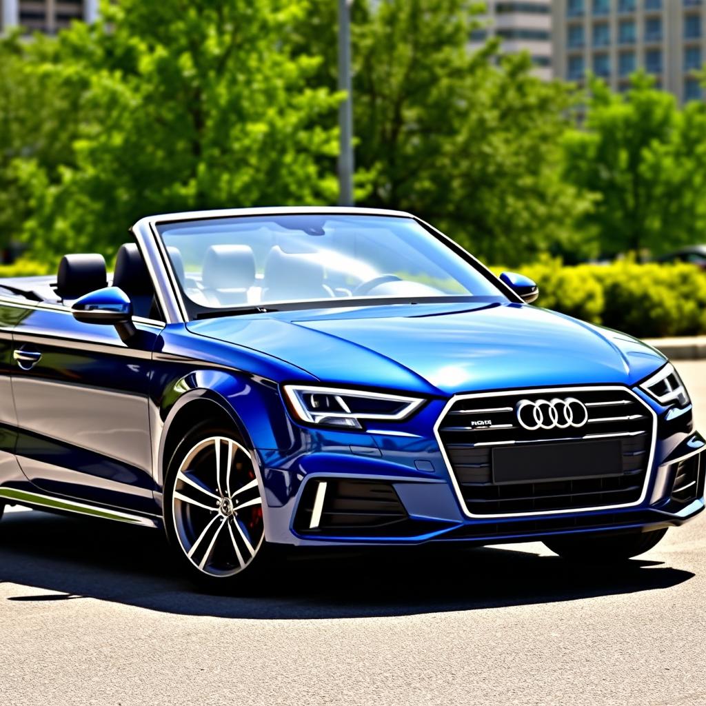 A sleek, 2019 Audi A3 Cabriolet 35 TFSI parked elegantly on a sunny day
