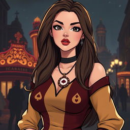 A dynamic character design for a modern woman who time travels to 1903 St