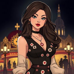 A dynamic character design for a modern woman who time travels to 1903 St