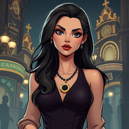 A dynamic character design for a modern woman who time travels to 1903 St