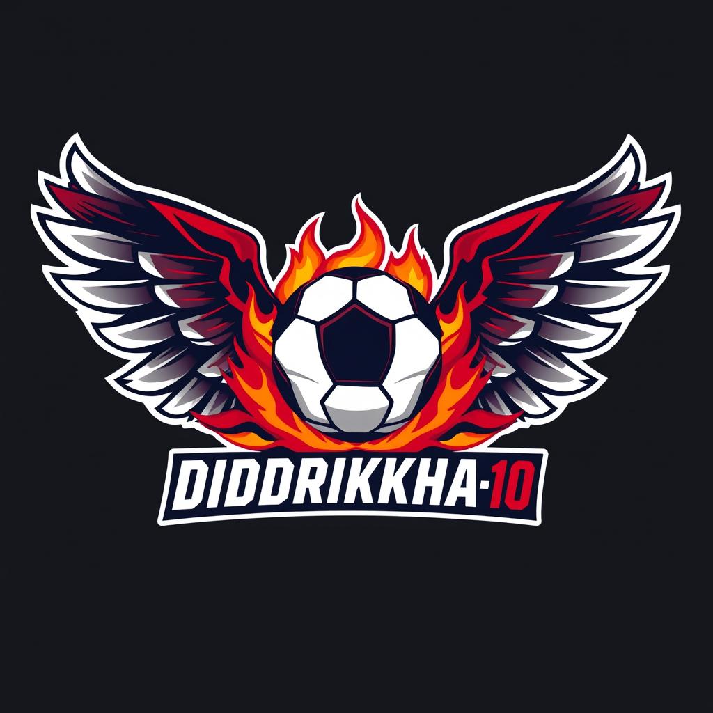 A dynamic and striking logo for a football team named 'DIDDRIKKHA-10'