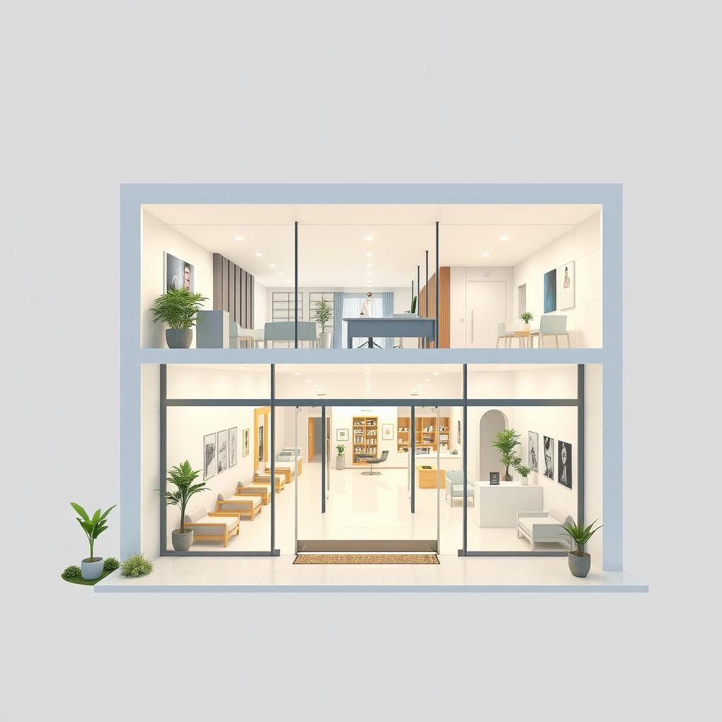 An architectural outline for a modern and functional medical clinic planned for a small city like Evaz, Iran