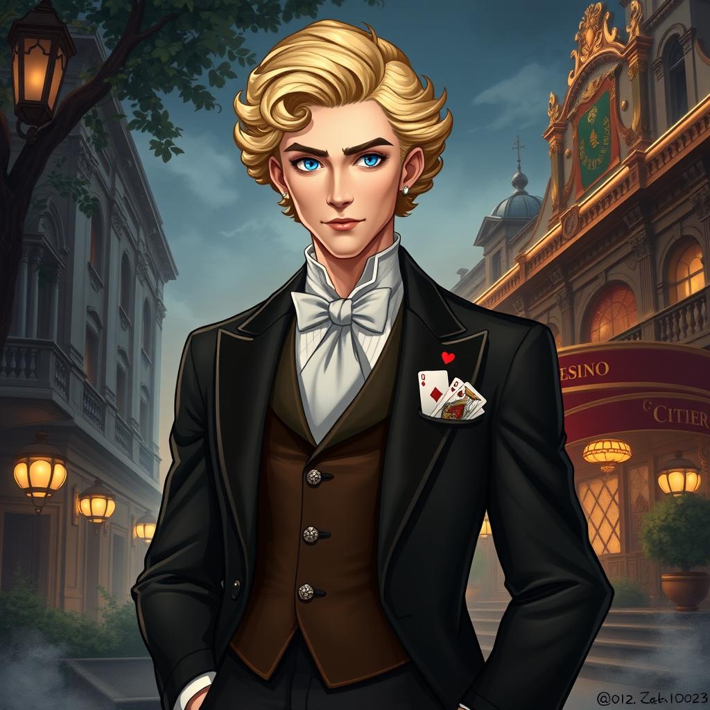 A captivating character design for an aristocratic man from 1903 St