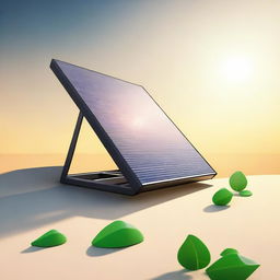 A minimalistic depiction of a long-lasting, eco-friendly solar panel under a bright sun, devoid of intricate design elements