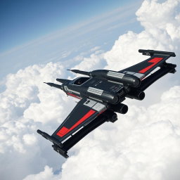 Custom X-Wing Fighter: Black & Red Power