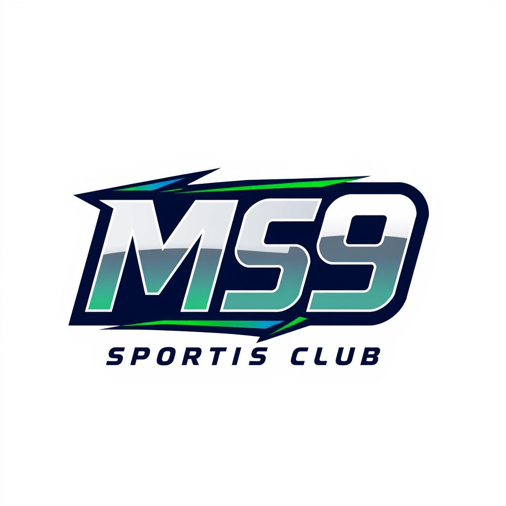 A modern logo design for a sports club, featuring the text 'Ms9' in a dynamic, bold font