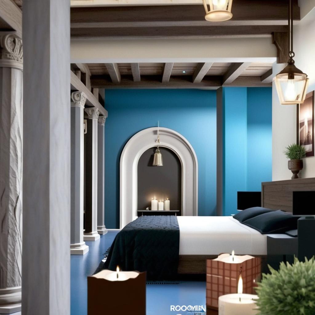 Cozy Hotel Bedroom with Stylish Fireplace
