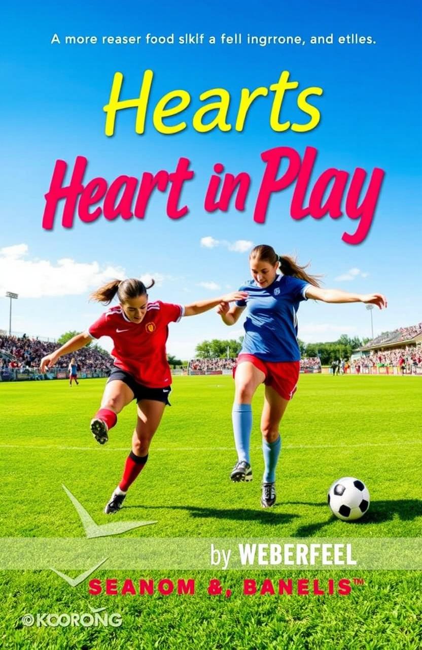 A dynamic and vibrant book cover featuring two female soccer players in action, showcasing their athleticism and teamwork