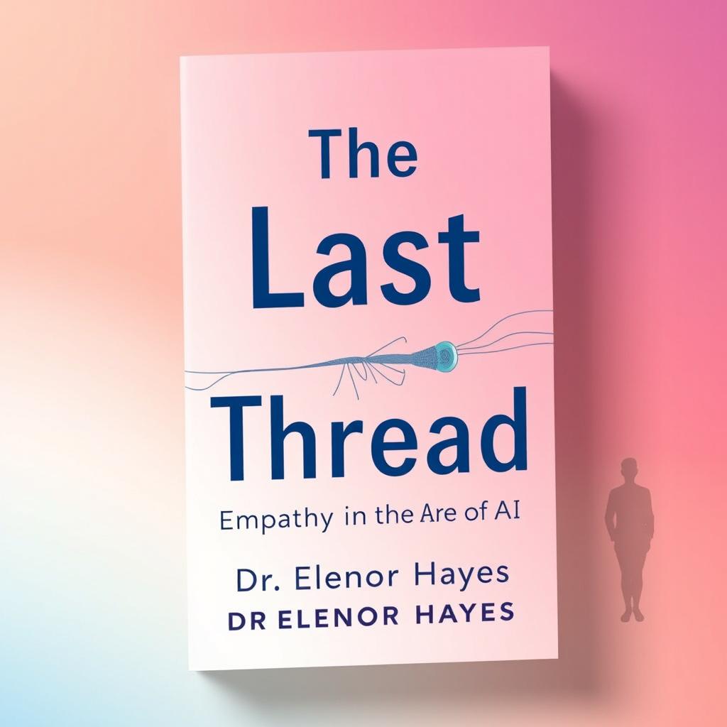 A book cover design titled 'The Last Thread: Empathy in the Age of AI' by Dr