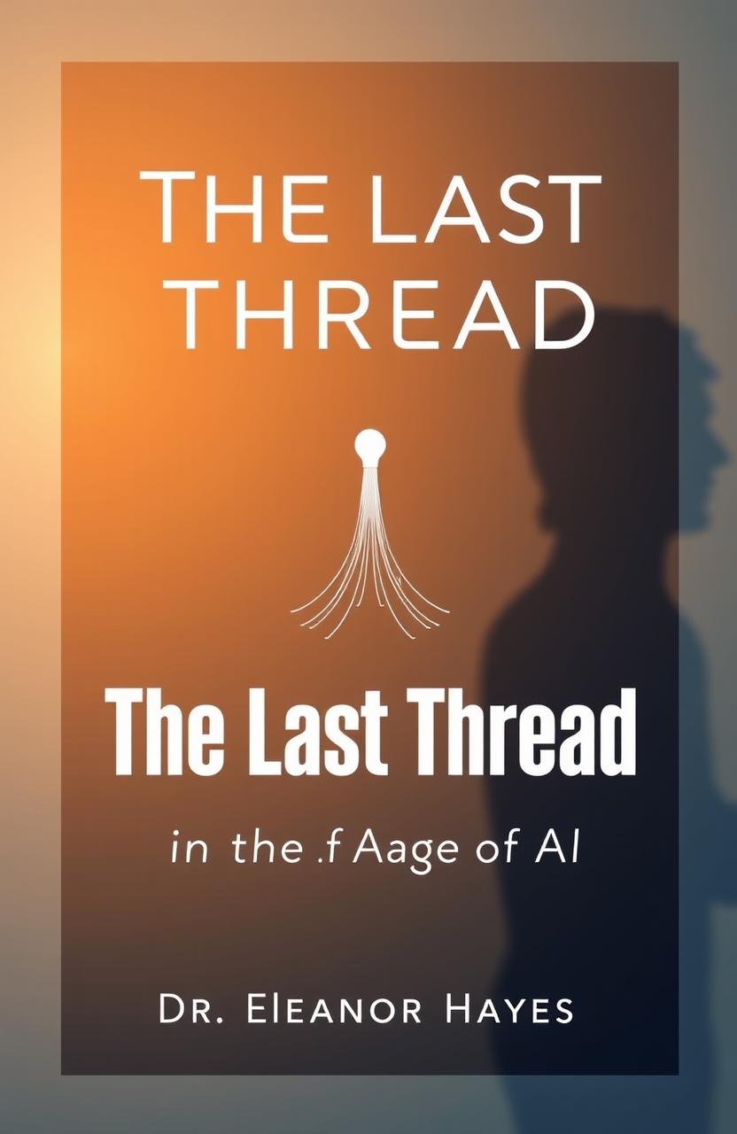 A book cover design for "The Last Thread: Empathy in the Age of AI" by Dr