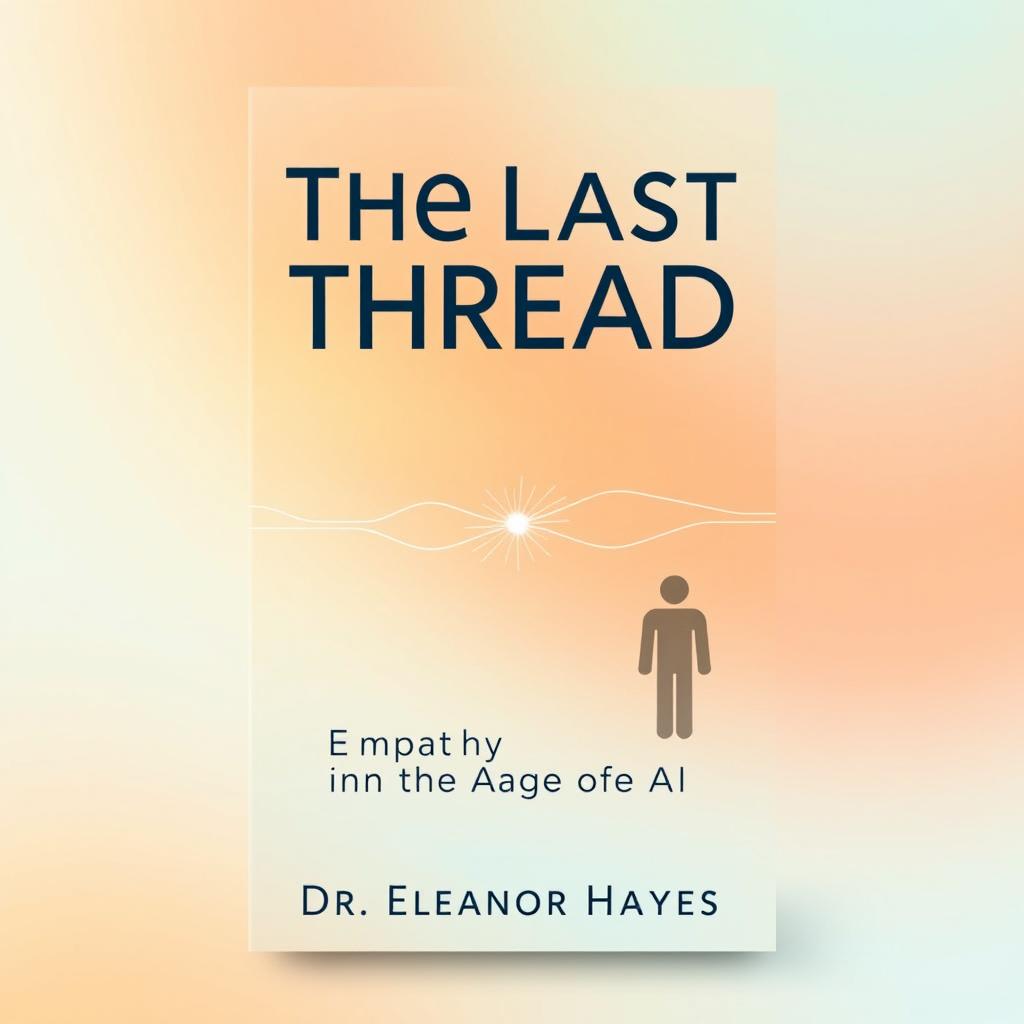 A book cover design for "The Last Thread: Empathy in the Age of AI" by Dr