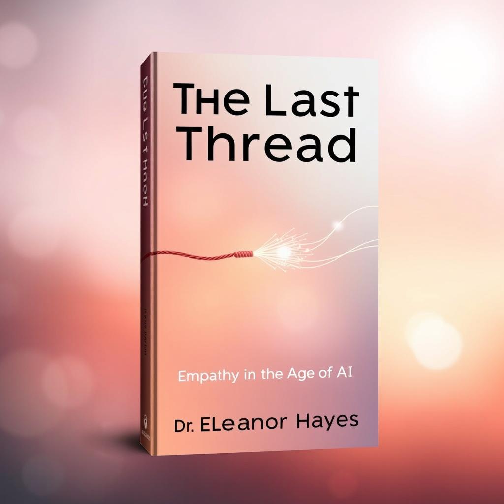 A captivating book cover for "The Last Thread: Empathy in the Age of AI" by Dr