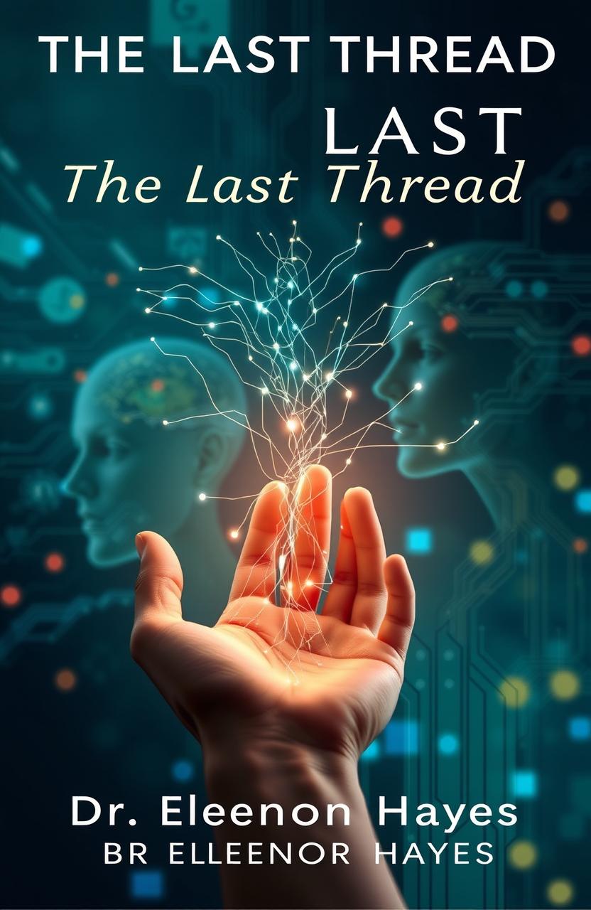 A thought-provoking book cover for "The Last Thread: Empathy in the Age of AI" by Dr