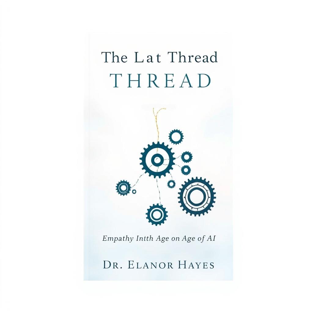 A minimalist yet impactful book cover for "The Last Thread: Empathy in the Age of AI" by Dr