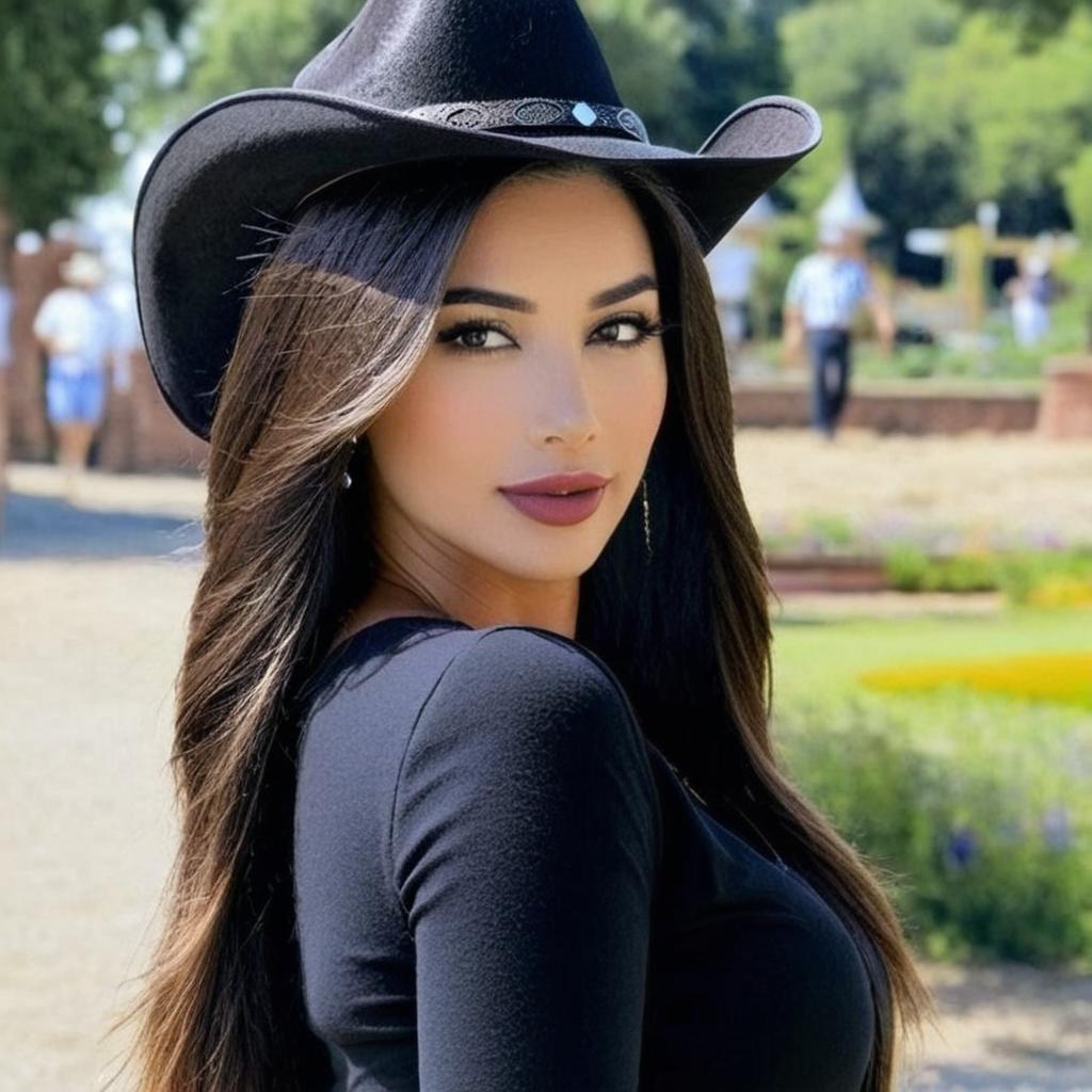 Confident Brunette in Stylish Hats