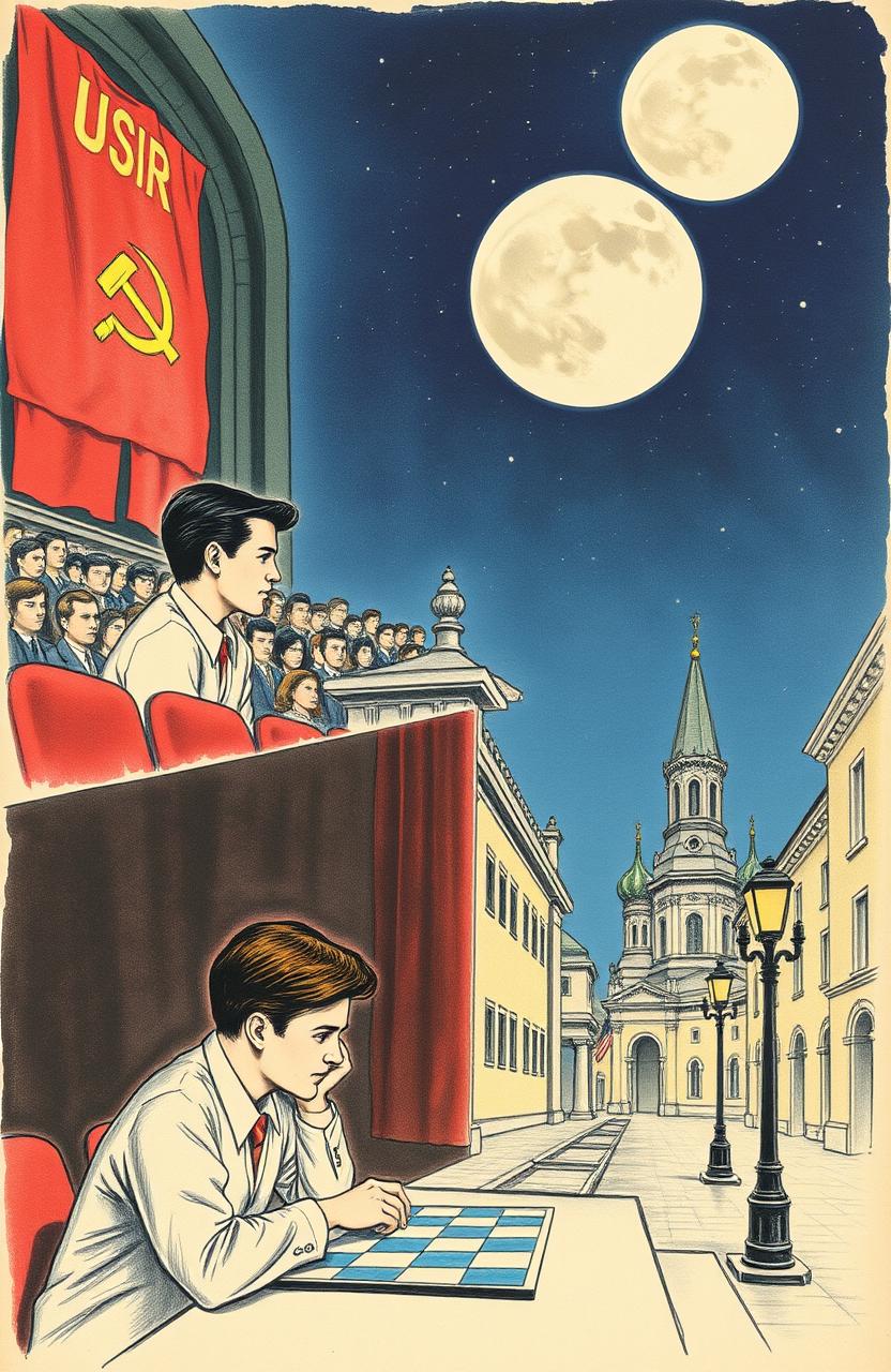 A vintage collage featuring two drawings