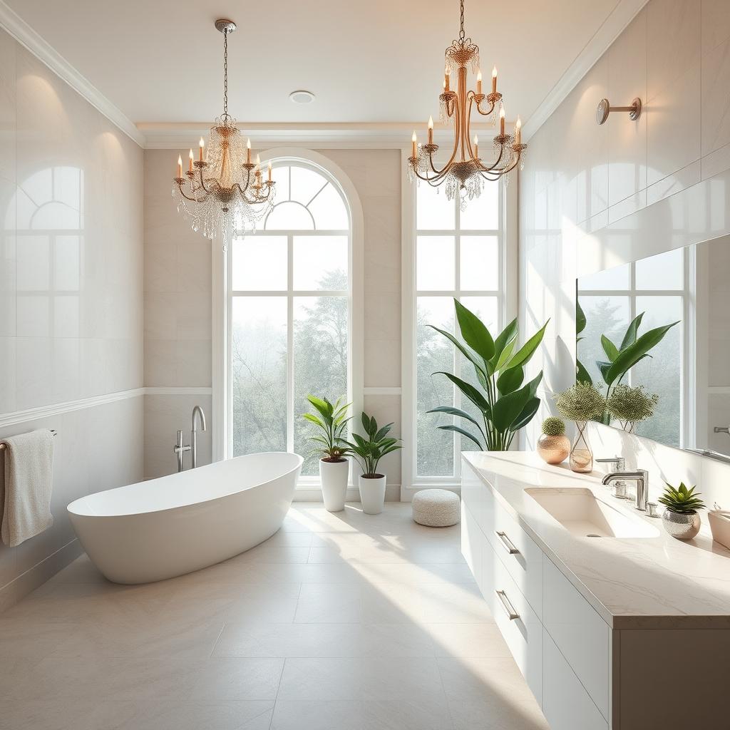 A beautifully designed bathroom featuring a spacious layout