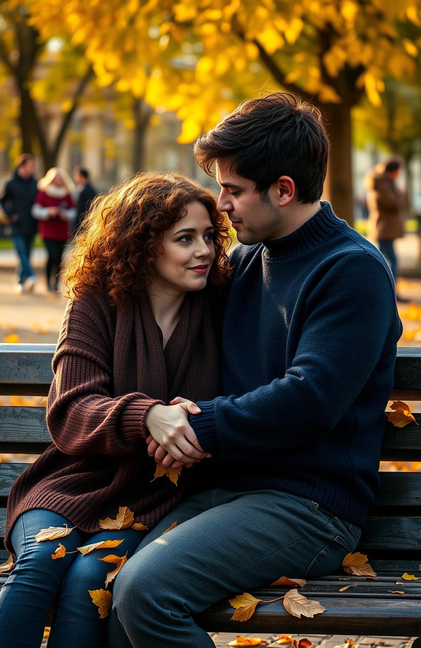 A poignant and intimate scene capturing a couple who share a deep bond amidst their struggles with mental disorders