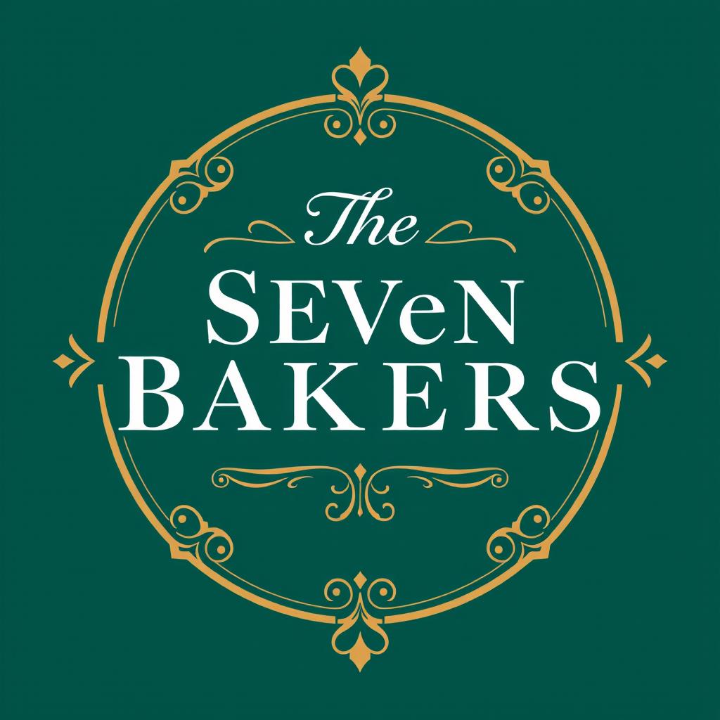 An elegant and sophisticated logo featuring the text 'The Seven Bakers' prominently centered