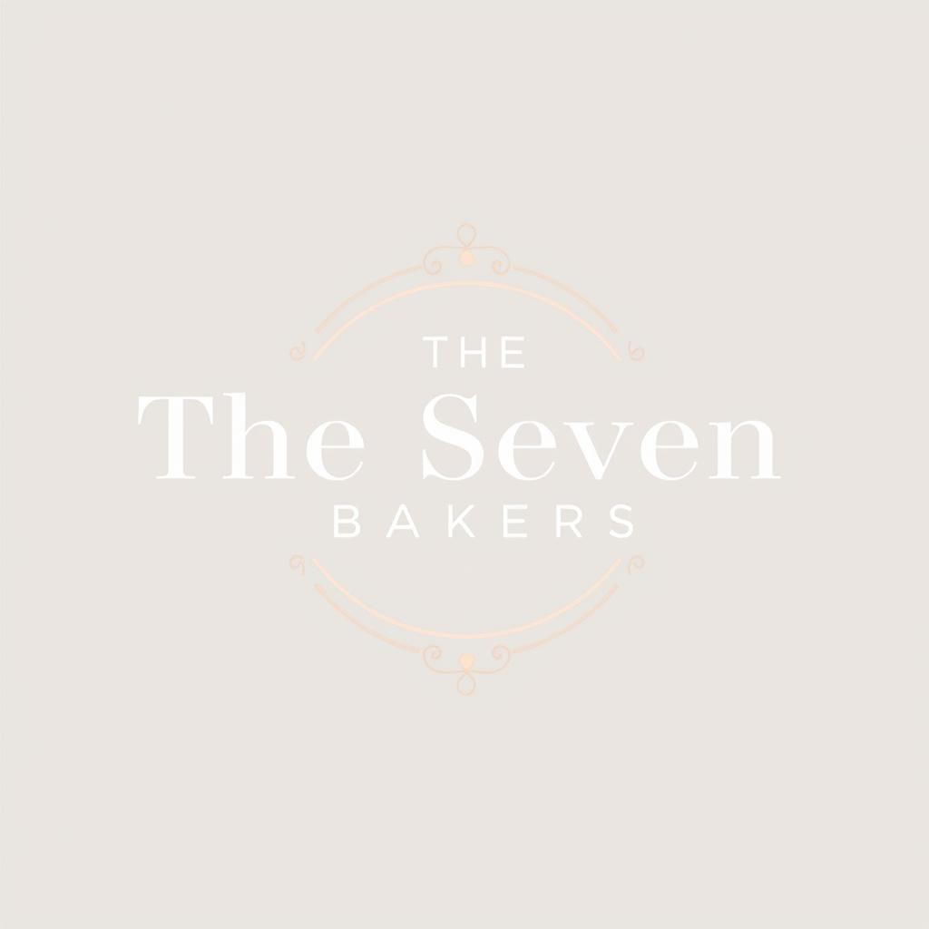 A stylish and refined logo featuring the text 'The Seven Bakers' prominently centered, but with a slightly less formal elegance