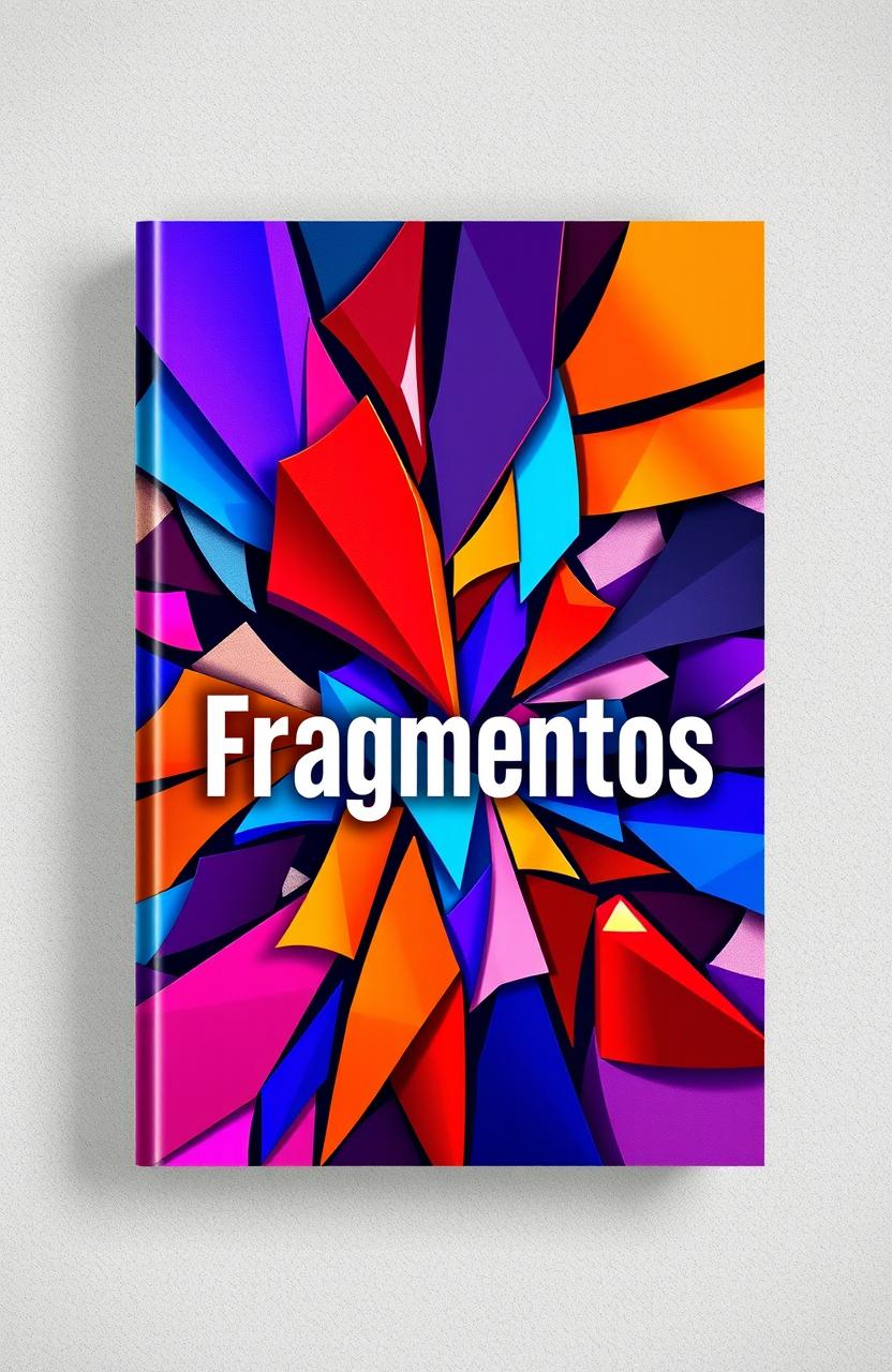A visually striking book cover design featuring a collection of colorful, abstract fragments representing the theme of fragmentation